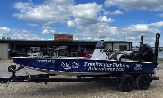 Fishing boat on Lake Palestine in Texas - Freshwater Fishing Adventures
