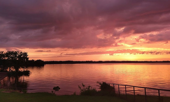 Beautiful sunset at Lake Palestine